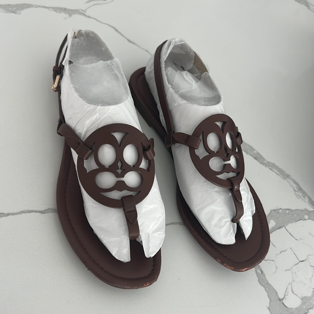 Coach - Jaci Leather Sandal - Saddle